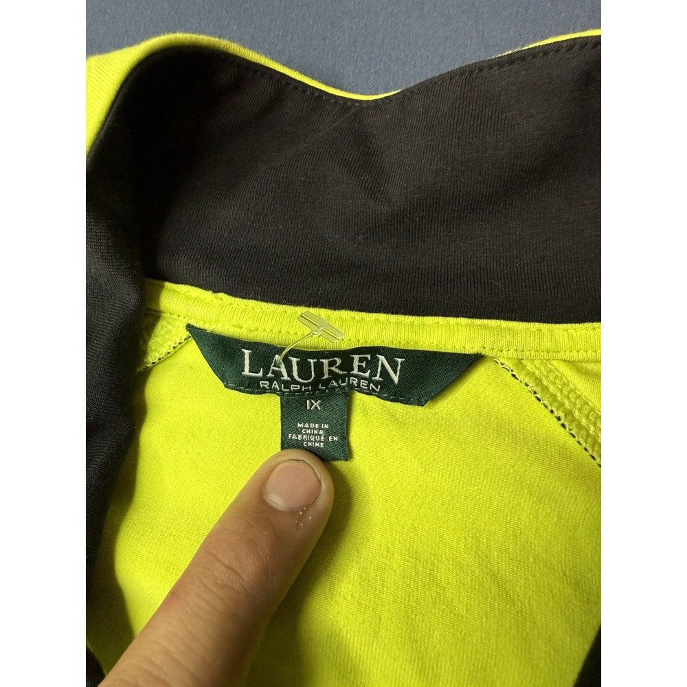 Lauren Ralph Lauren Full Zip Yellow/Black Knit Track Jacket Womens Plus 1X - Picture 3 of 5